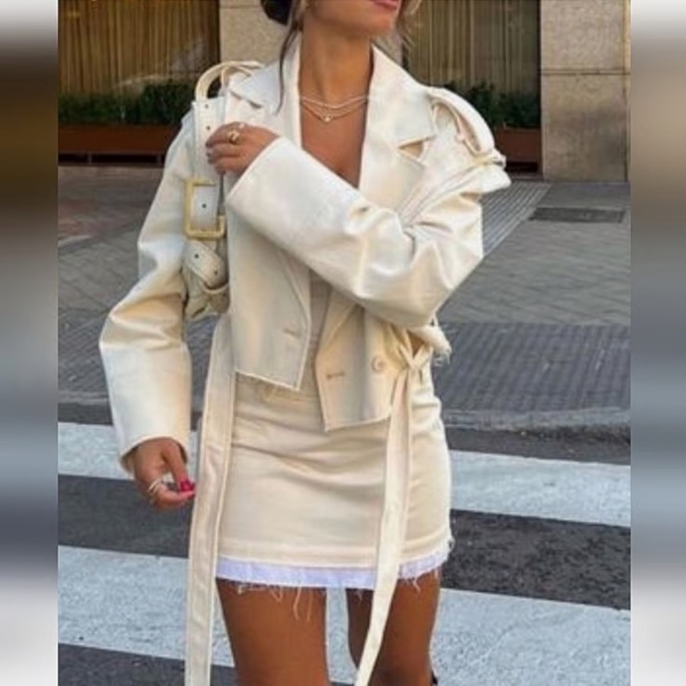 Zara NWT Convertable Cropped Trench Jacket/Vest